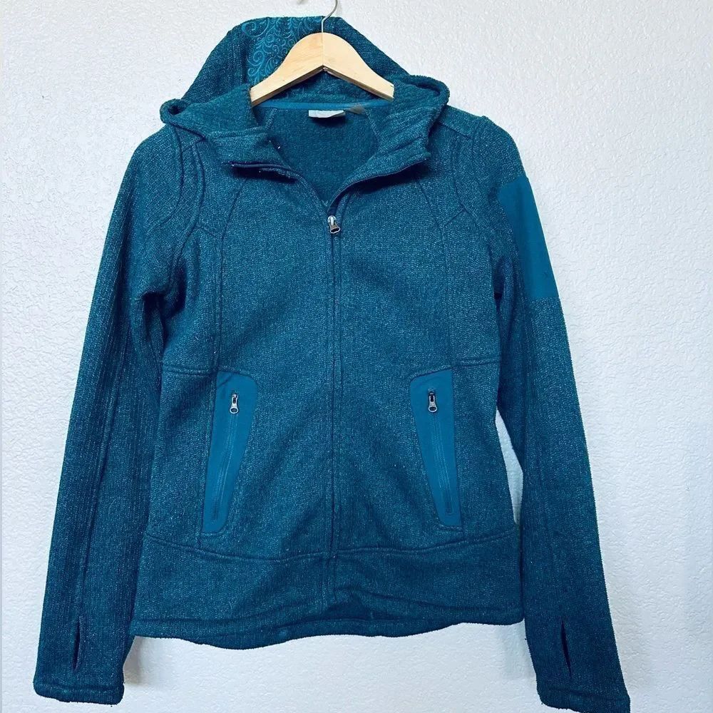Athleta Thick Warm Full Zip Teal Hooded Jacket XS